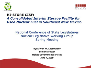 A Consolidated Interim Storage Facility For Used Nuclear .