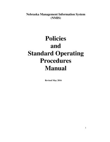 Policies And Standard Operating Procedures Manual