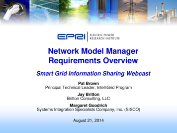 Network Model Manager Requirements Overview