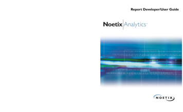 Noetix Analytics Report Developer/User Guide