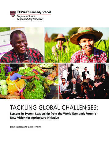 TACKLING GLOBAL CHALLENGES - Harvard University
