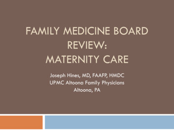 FAMILY MEDICINE BOARD REVIEW: MATERNITY CARE