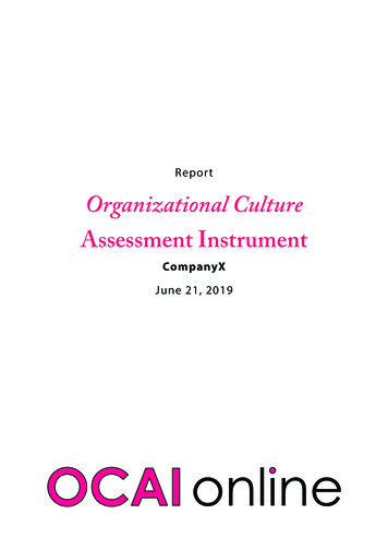 Report Organizational Culture Assessment Instrument