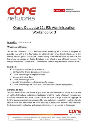 Oracle Database 12c R2: Administration Workshop Ed 3