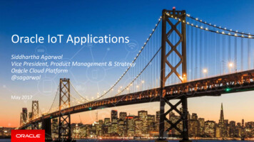 Oracle IoT Applications - Stanford University