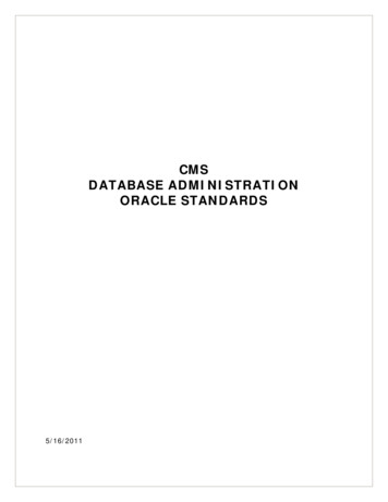 Database Administration Oracle Standards - CMS