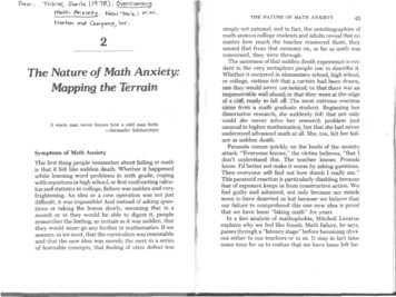 Nature Of Math Anxiety: Mapping The Terrain