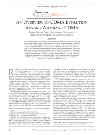 AN OVERVIEW OF CDMA EVOLUTION TOWARD WIDEBAND CDMA