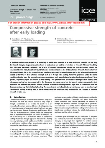Compressive Strength Of Concrete After Early Loading