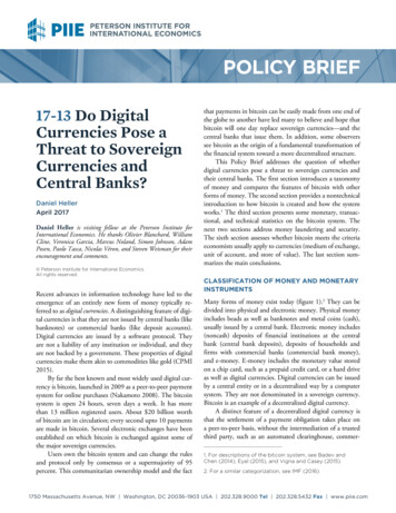 Policy Brief 17-13: Do Digital Currencies Pose A Threat To .