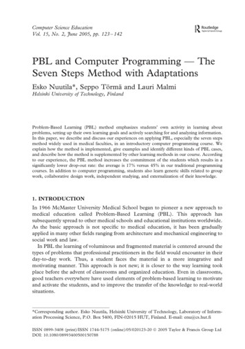PBL And Computer Programming — The Seven Steps Method With .