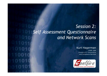 Session 2: Self Assessment Questionnaire And Network Scans