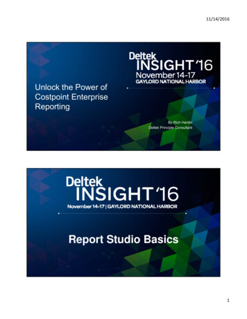 Report Studio Basics - Deltek