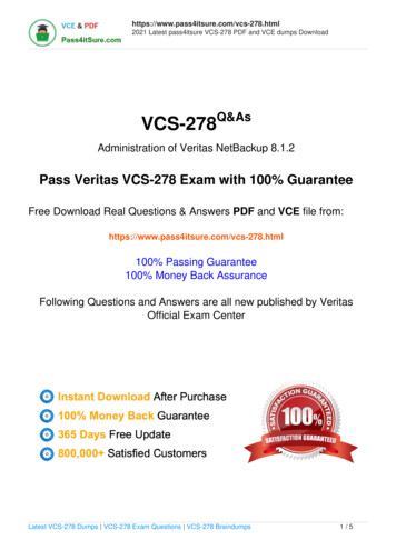 Veritas Pass4itsure VCS-278 2021-03-21 By Noprayer4dying 183