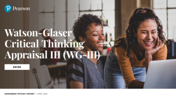 Watson-Glaser Critical Thinking Appraisal III (WG-III)