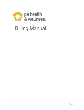 Billing Manual - PA Health & Wellness