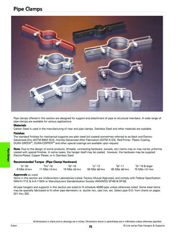 Pipe Clamps Section Of The Pipe Hanger Catalog