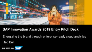 Pitch Deck Template For The 2019 SAP Innovation Awards