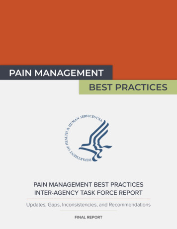 PAIN MANAGEMENT BEST PRACTICES - HHS