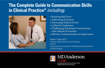 The Complete Guide To Communication Skills In Clinical .