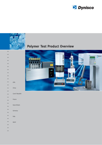 Polymer Test Product Overview - Senzory.sk
