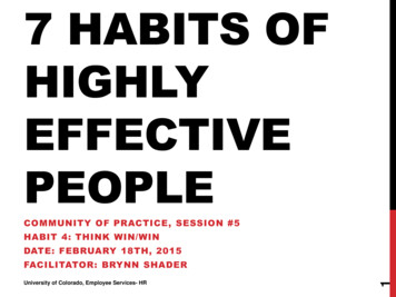7 Habits Of Highly Effective People - CU