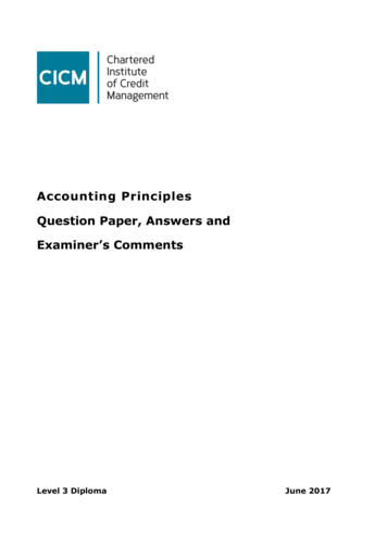 Accounting Principles Question Paper, Answers And