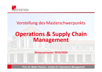 Operations & Supply Chain Management