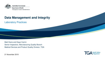 Presentation: Data Management And Integrity