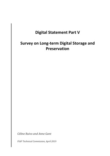 Digital Statement Part V Survey On Long-term Digital .