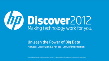 Unleash The Power Of Big Data - Hp 