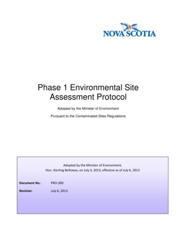 Phase 1 Environmental Site Assessment Protocol