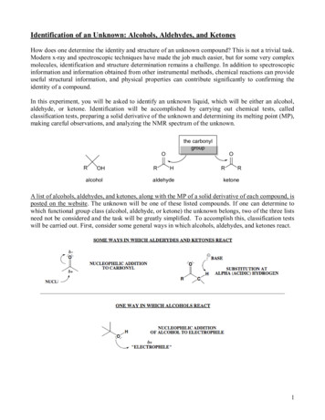 Identification Of An Unknown – Alcohols, Aldehydes, And .