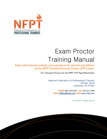 Exam Proctor Training Manual - NFPT
