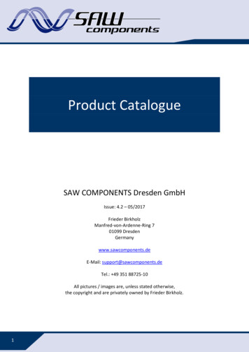 Product Catalogue - SAW COMPONENTS