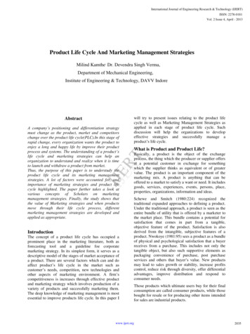 Product Life Cycle And Marketing Management Strategies