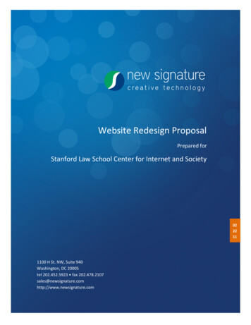 Website Redesign Proposal - Stanford University