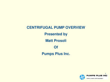 Centrifiugal Pumps Overview