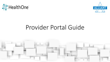 Provider Portal Guide - Alliant Health Plans