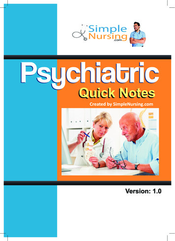 Psychiatric Quick Notes - Simple Nursing