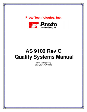 AS9100 Quality Manual - Proto Tech