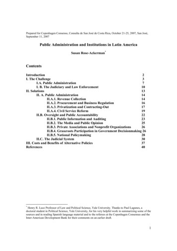 Public Administration And Institutions In Latin America