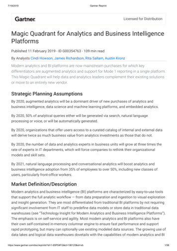 Platforms Magic Quadrant For Analytics And Business .