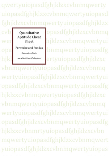 Quantitative Aptitude Cheat Sheet - Ugcportal 