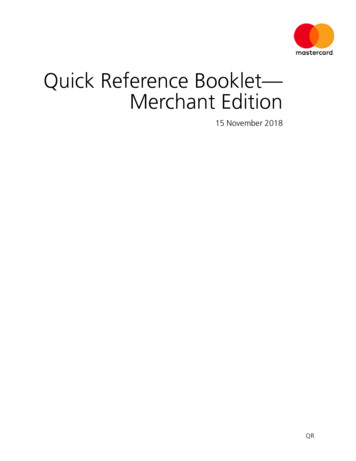 Quick Reference Booklet Merchant Edition
