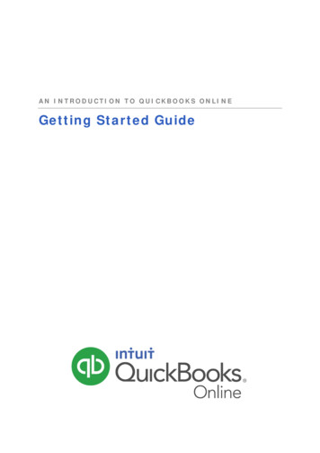 AN INTRODUCTION TO QUICKBOOKS ONLINE Getting Started 