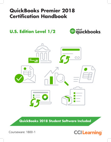 QuickBooks Premier 2018 Certification Handbook