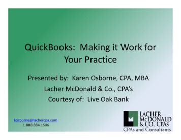 QuickBooks: Making It Work For Your Practice