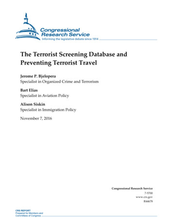 The Terrorist Screening Database And Preventing Terrorist .
