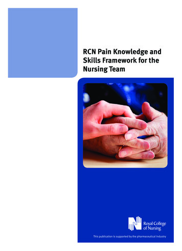 RCN Pain Knowledge And Skills Framework For The Nursing Team